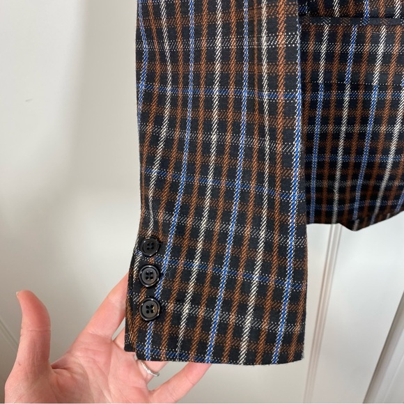 Liverpool Dickey jacket‎ Blazer brown tan blue plaid size medium - Picture 3 of 10